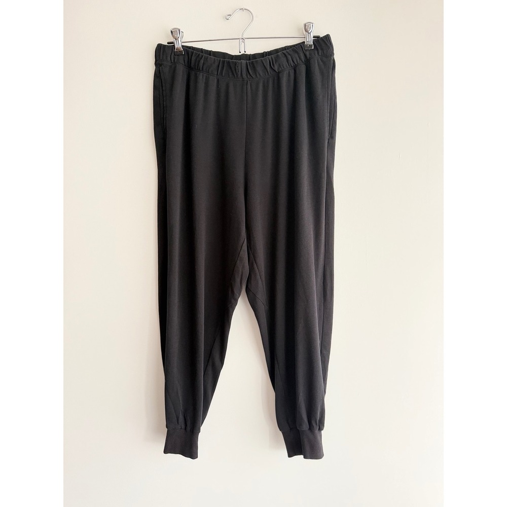 Eileen Fisher Black Organic Cotton Jogger Pants Women Medium M Relaxed Lounge